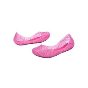 NEW MINI MELISSA girl's campana papel flat in pink glitter